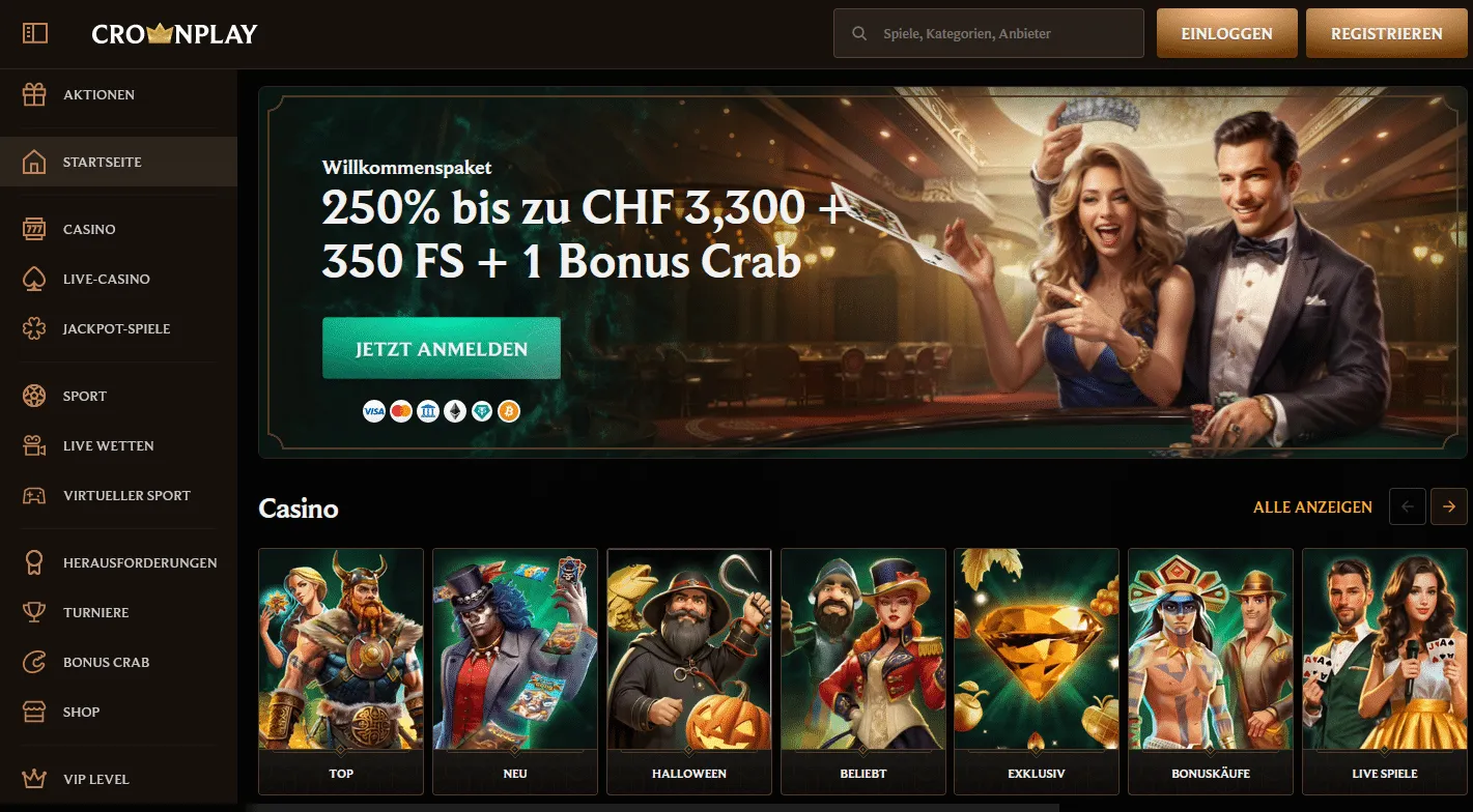 Crownplay Casino Webseite